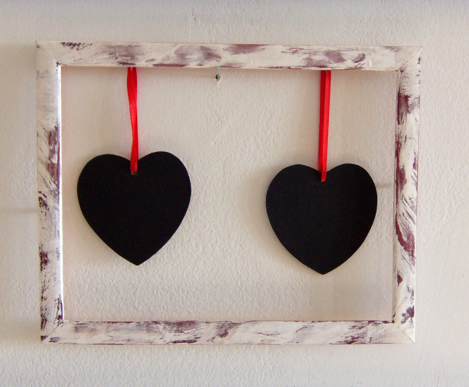 Two Hearts -- Heart Shaped Chalkboards, Gift Tags, Wedding Decor, Table Numbers, Tree Ornament Il_570xn