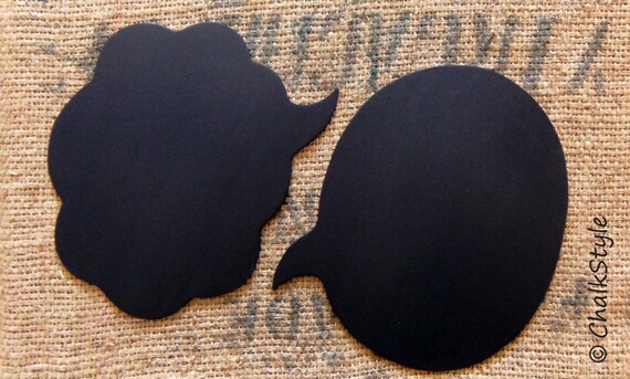 2 Large Chalkboard Speech Bubbles -- You Choose the Shapes -- Sturdy Wooden Chalkboards for Wedding Photo Booth, Engagement Photos Il_570xn