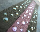 Suade Leather Bracelet Recycled Sparkling Swarovski Crystal Rhinestone Studded Reclaimed Pink and Gray Cuff with Snap D-91-1