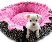 Leopard Minky Pet  Bed