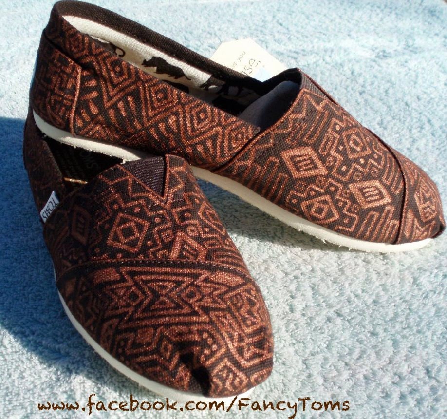 Handpainted Custom TOMS Shoes - Southwestern Design