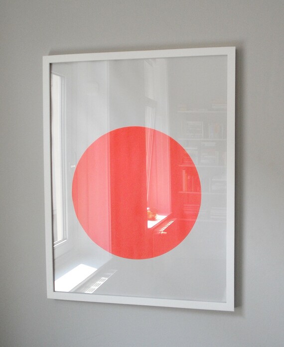 circle screenprint on paper, framed