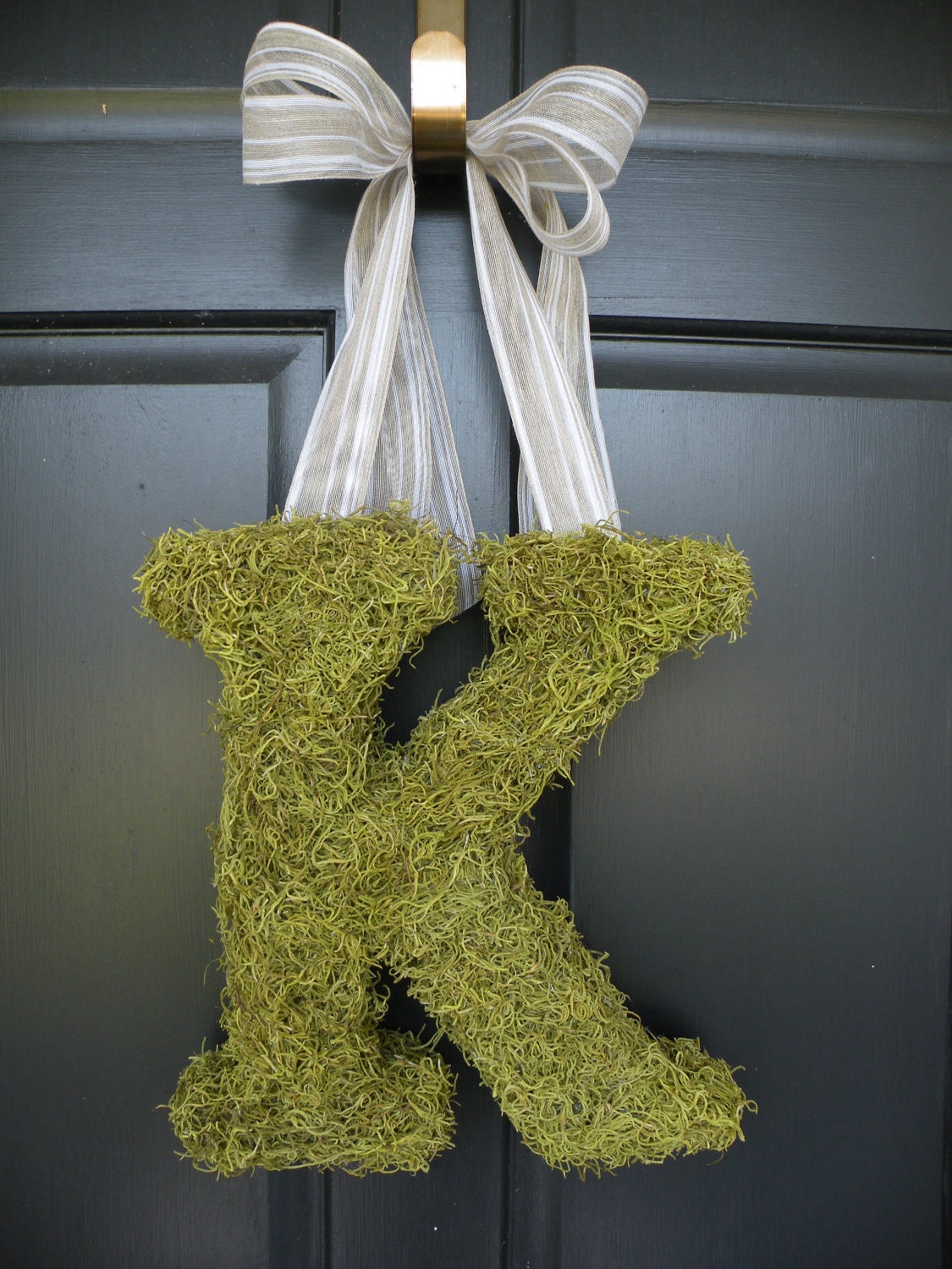 Moss Monogram Initial Wreath