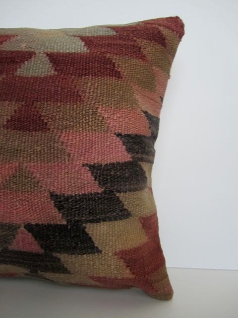 Vintage Turkish Kilim Pillow Cover, 16x16 - Delivered in 3 days with tracking number