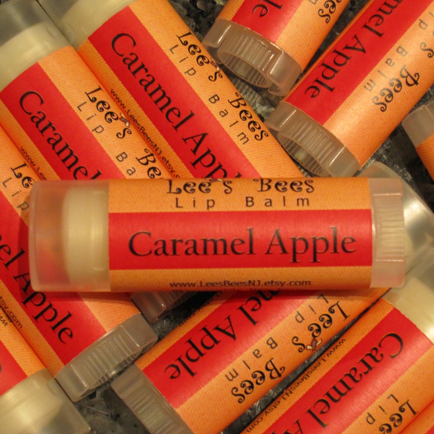 Lip Balm - Caramel Apple, One Tube All Natural Lip Salve Chapstick by Lee the Beekeeper