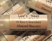 White Chocolate Almond Biscotti All-Natural Beeswax Lip Balms, Three Pack of Lip Salve Chapstick