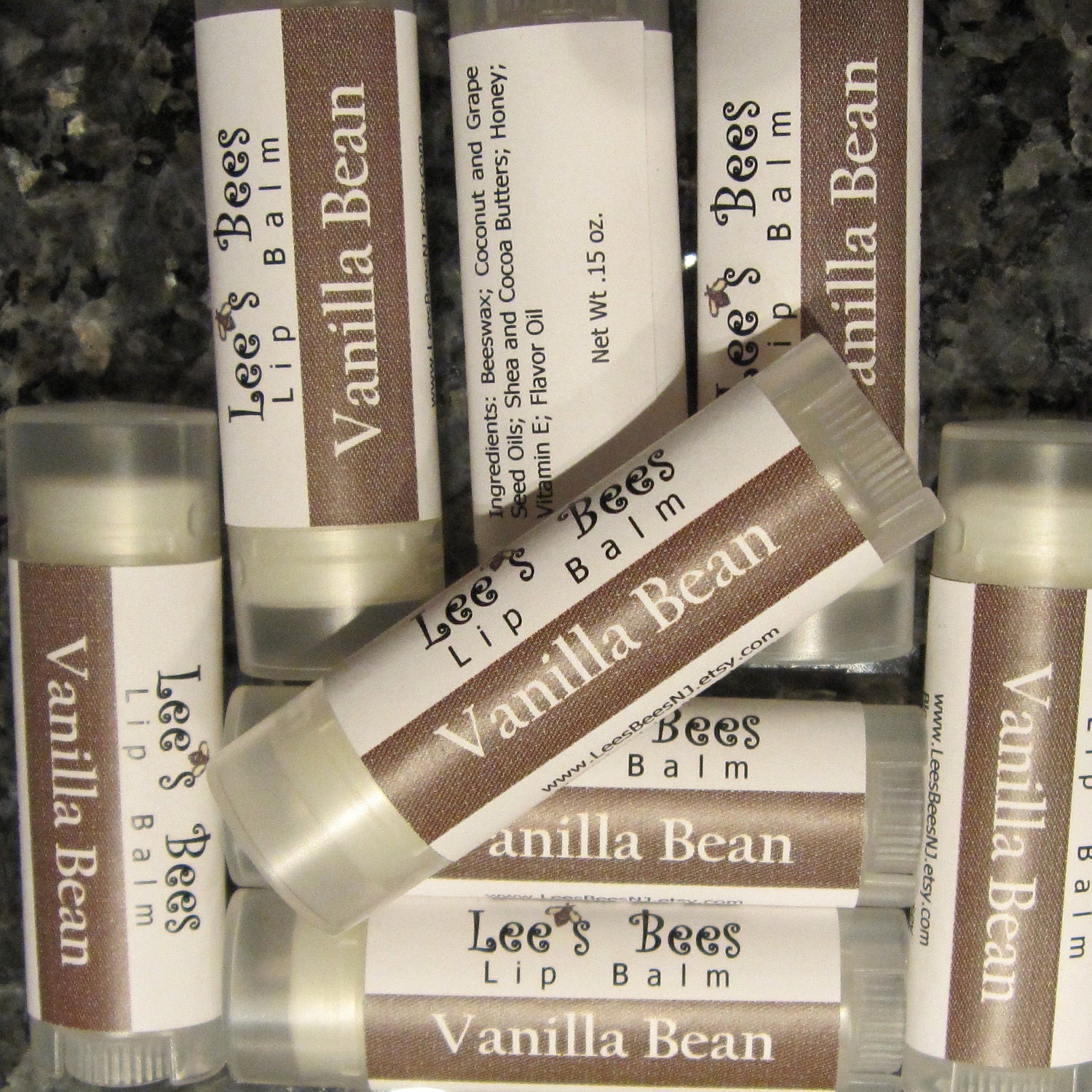 Vanilla Lip Balm - One Tube of Beeswax Lip Salve Chapstick from Lee the Beekeeper