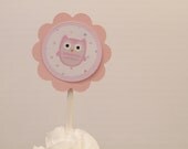It's a Girl Owl Baby Shower Cupcake Toppers