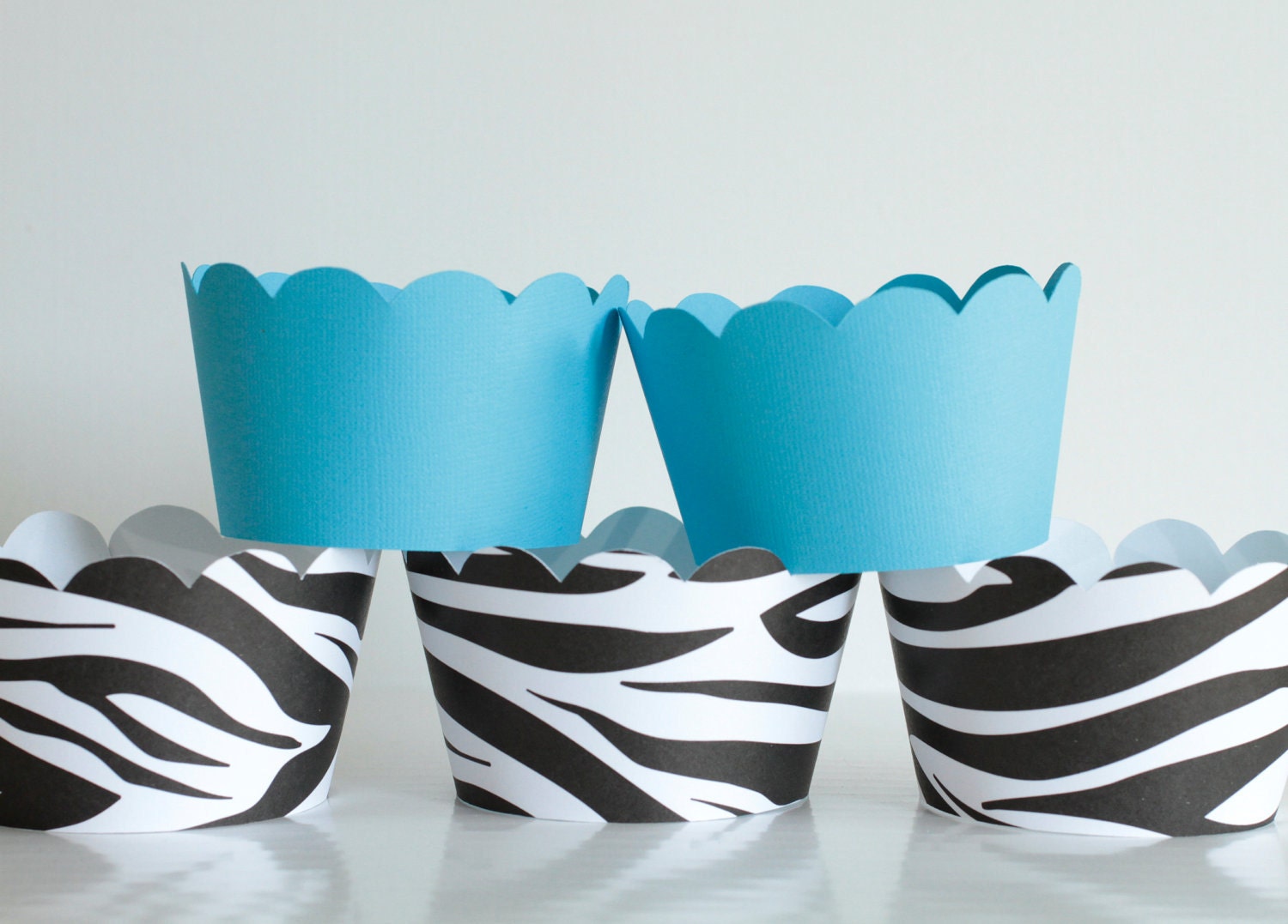 Zebra Stripes and Turquoise Cupcake Wrappers Il_170x135