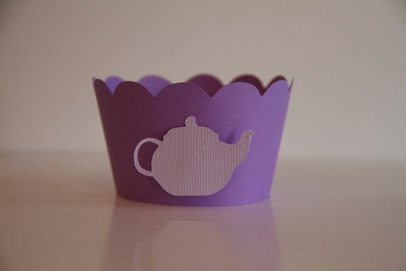 Purple Tea Party Cupcake Wrappers Il_570xn