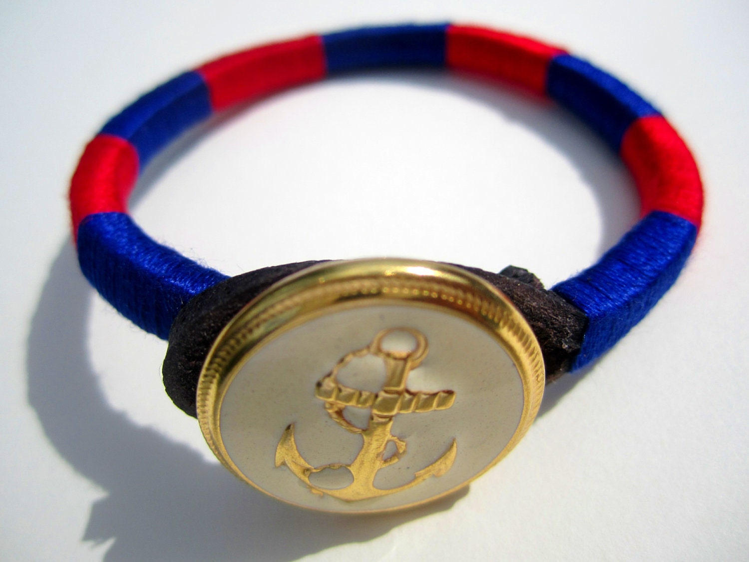 Ideas: Custom Nautical Sailor Bracelet Red, Bright Blue, Green, Black and white