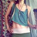 gaia crop top. organic bamboo hemp blend. hand dyed color- peacock.  'made to order'