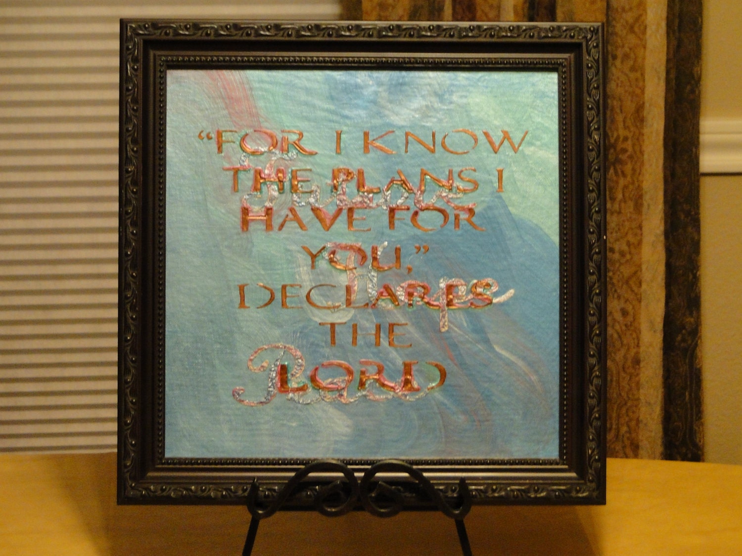 Deal of the Week: Jewel-toned Framed Scripture Art Jeremiah 29vs11 For I know the Plans I have for you, declares the LORD