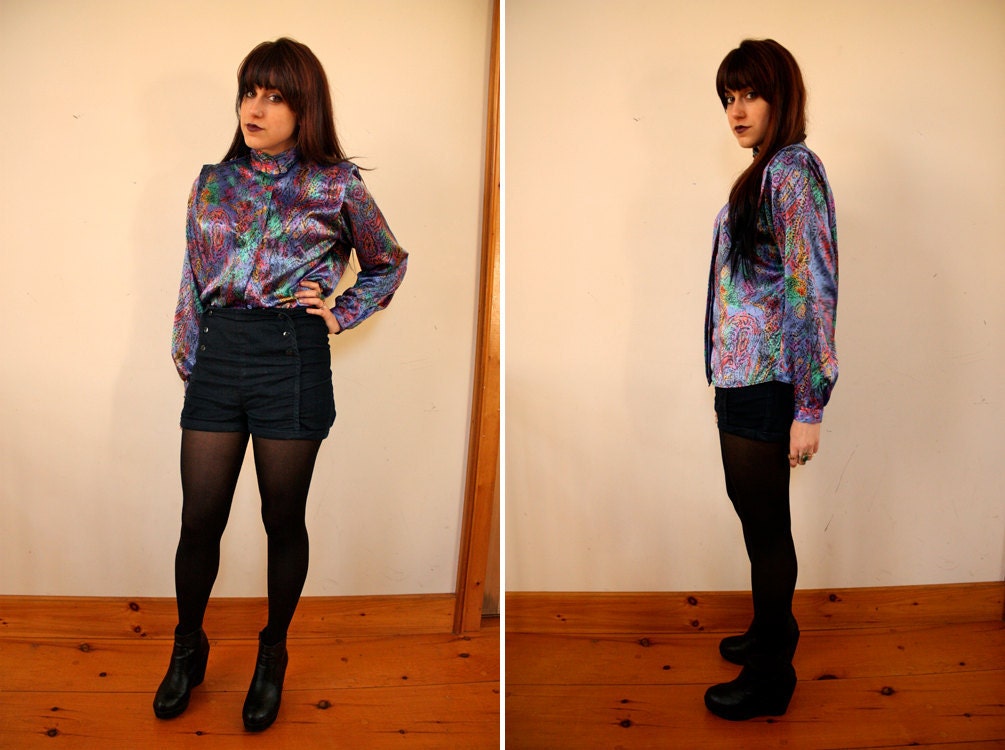 Vintage Multi-Colored Silk Blouse