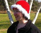 Red and White Santa Hat, Wool Hat