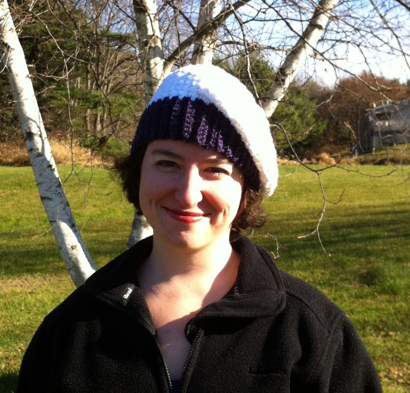 My Little Pony Rarity Tam, White and Purple Crochet Hat