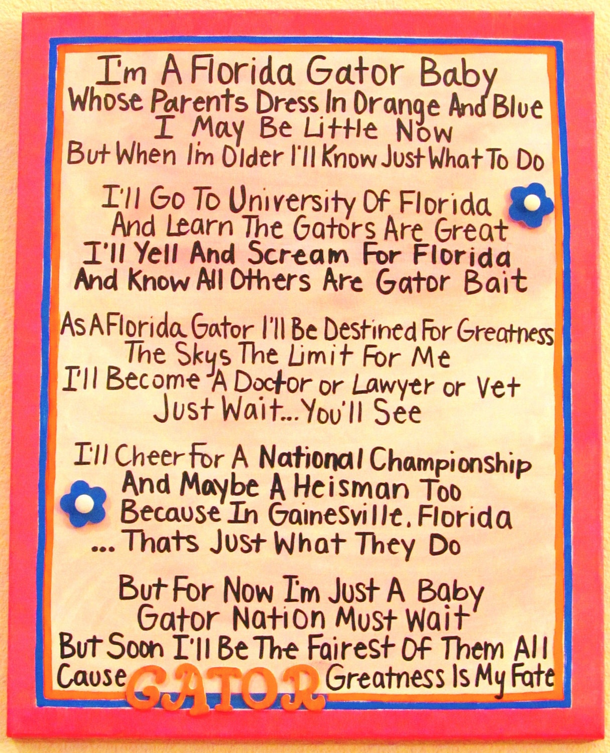 I'm A Florida Gator Baby Girl Canvas