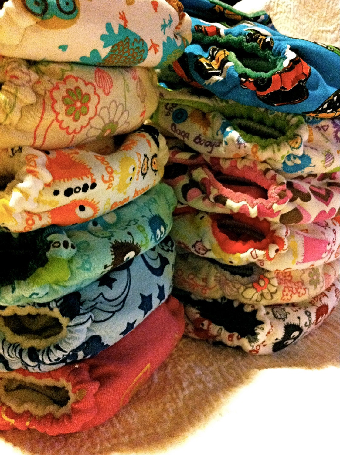 12-pc newborn fitted cloth diaper bundle