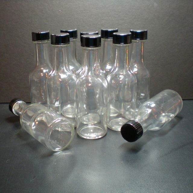 8 Mini Glass Liquor Bottles Size 4.5 inch tall