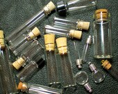 5 Random Glass Bottles Grab Bag. Miniature, tiny, Potion, Vials. DIY Pendants.