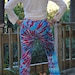 SMALL - Blue/ Red - Unisex Tie Dye Drawstring Yoga Pants