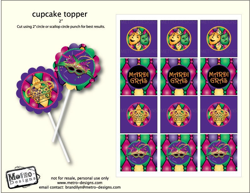 Mardi Gras Cupcake Toppers Il_570xn