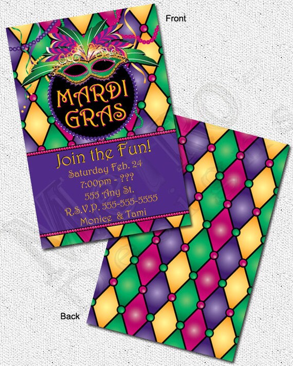 Mardi Gras Invitations - 25qty Il_570xn