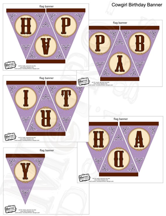 Cowgirl Theme Banner Il_570xn