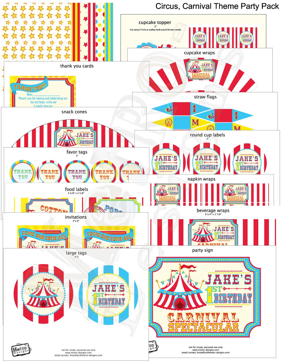Circus Party Kit Il_570xn