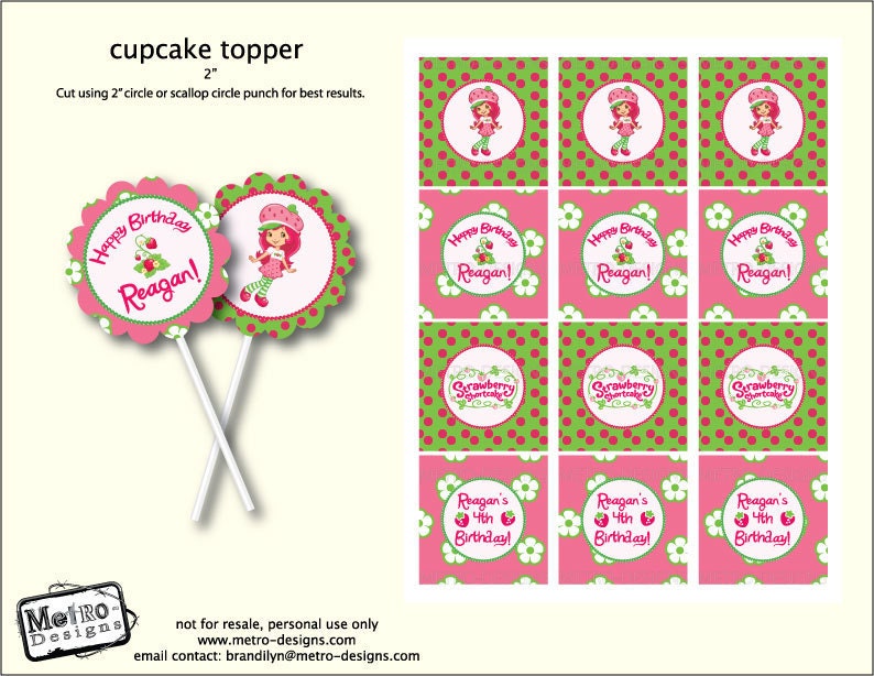 Strawberry Shortcake Cupcake Toppers Il_570xn