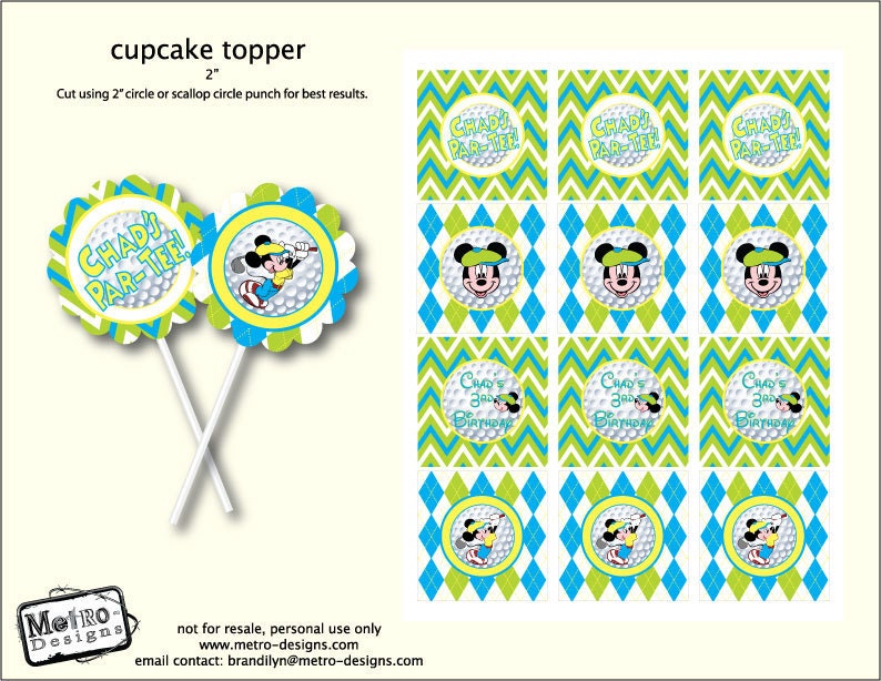Mickey Mouse Golf - Favor Tags Il_570xn