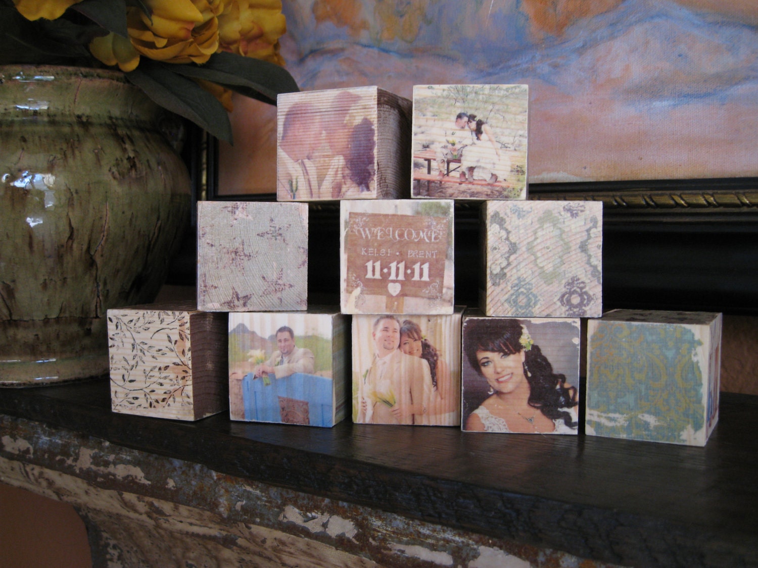 Set of 10 Custom Photo Blocks