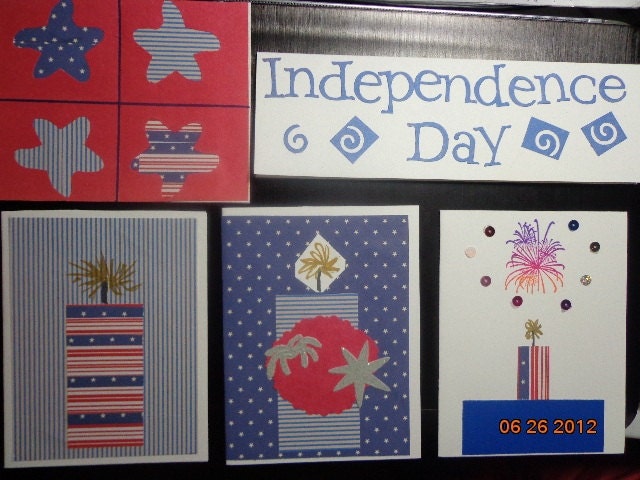 5 Styles Patriotic Greeting Cards--Great for all Summer--Great for Any Age or Occasion--Sold Separately