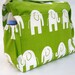 Diaper Bag - Boy or Girl - "Elephant Parade" in chartreuse green - Large Messenger Bag with Inner and Outer Pockets