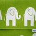 Diaper Bag - Boy or Girl - "Elephant Parade" in chartreuse green - Large Messenger Bag with Inner and Outer Pockets