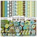 Owl Digital Scrapbooking Kit - Blue, Green, Brown Owl Clip Art & Owls Digital Papers in Woodland for Birthday  Invites, Instant Download