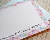 DIY PRINTABLE- Colorful Flower Bursts Personalized Custom A7 or A2 Flat Card Stationery Set - Bridal, Friend, Writer, Birthday, Shower Gift