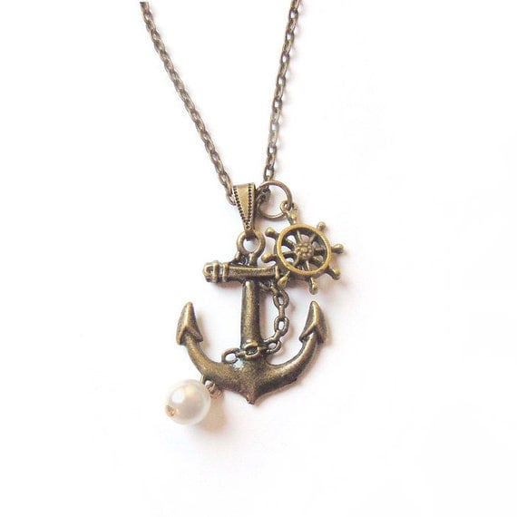 Sailor's Pride: anchor necklace-Mothers Day Gift