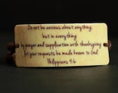 Speckled Cream Philippians 4:6 Scripture Bracelet