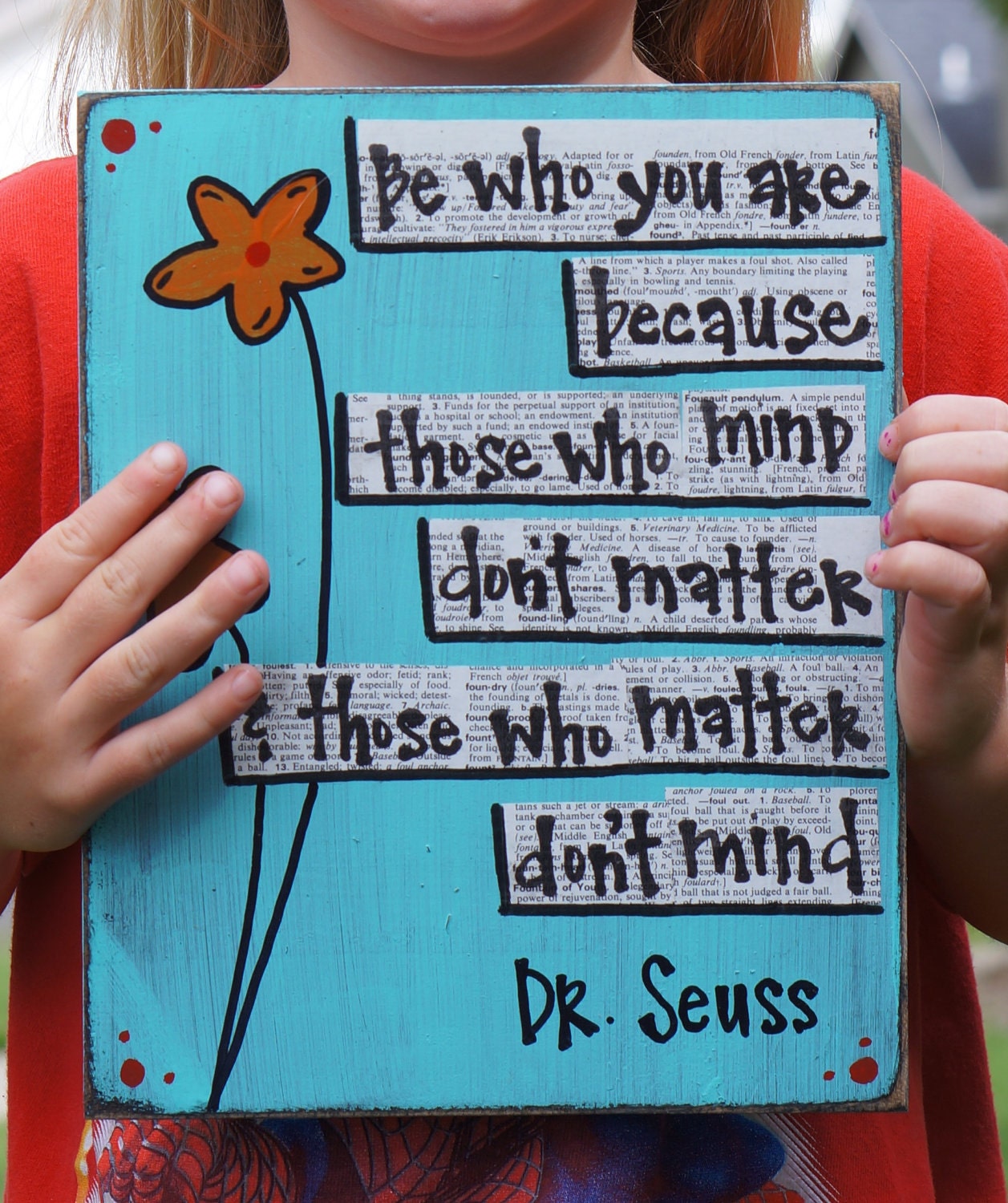 be who you are Dr seuss  handmade thank you card