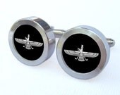 Farahavar Cufflinks -- Zoroastrianism Religious Symbol Gift for wedding, groomsmen, and university graduation