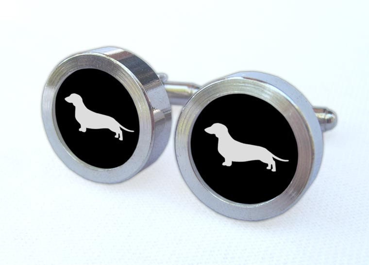 Dachshund Cufflinks -- Animal Design Gift for wedding, groomsmen, and university graduation