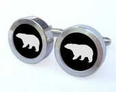 Bear Cufflinks -- Animal Design Gift for wedding, groomsmen, and university graduation