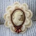 Cameo Brooch - Victorian Young Lady Cameo Brooch Pin - Unique Gift