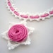Crochet Necklace - Crochet Choker - Pink Necklace - Shabby Chic Necklace