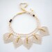 Hand Crochet Natural Linen  Necklace Choker Leaves