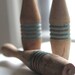 Blue Stripe Wooden Bowling Pins