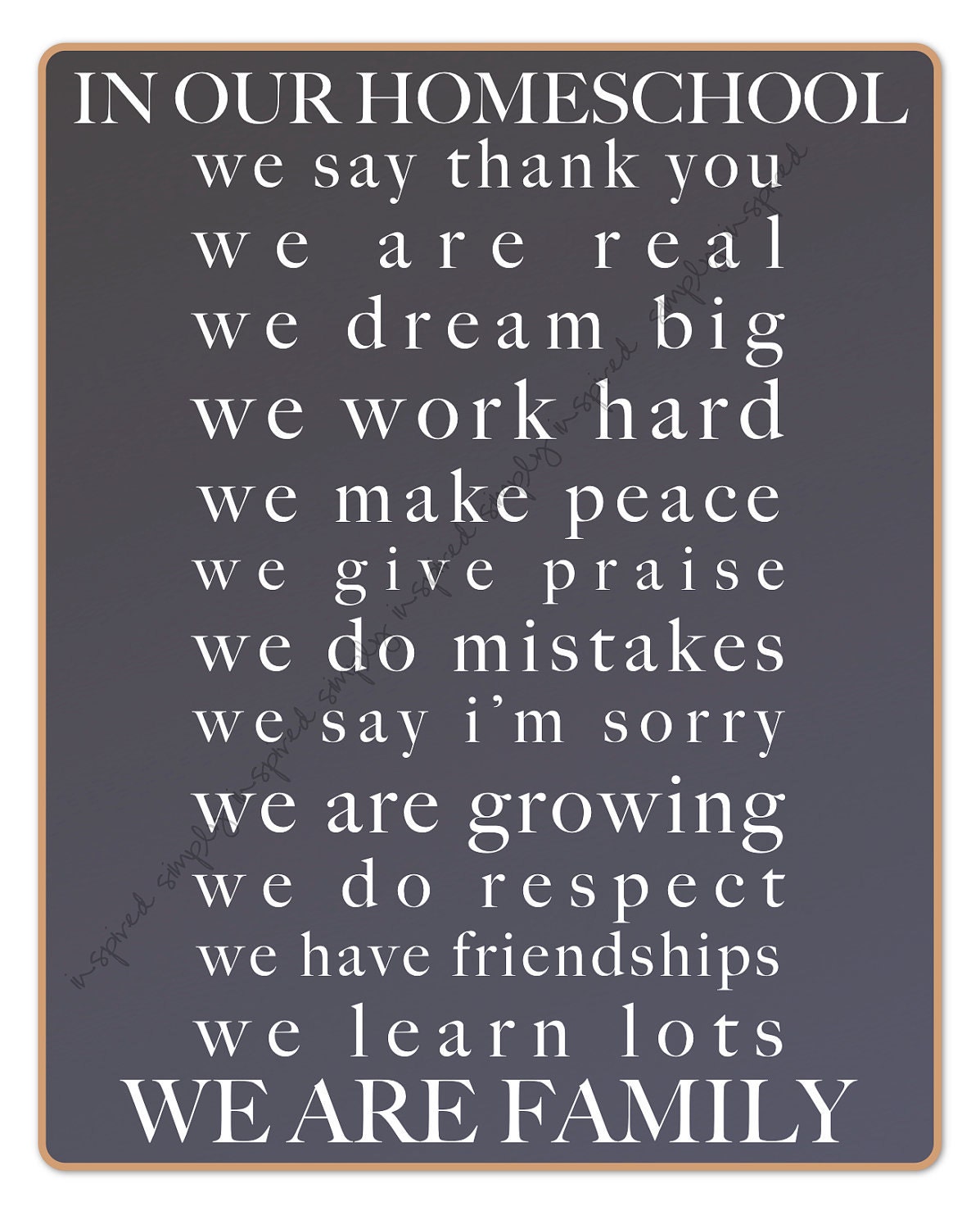 Printable Wall Art for Your Home - In Our Homeschool 8x10 Classroom Rules Chalkboard Style