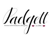 Wall Art for Your Home Custom Family Name Print  8x10 - Free Shipping