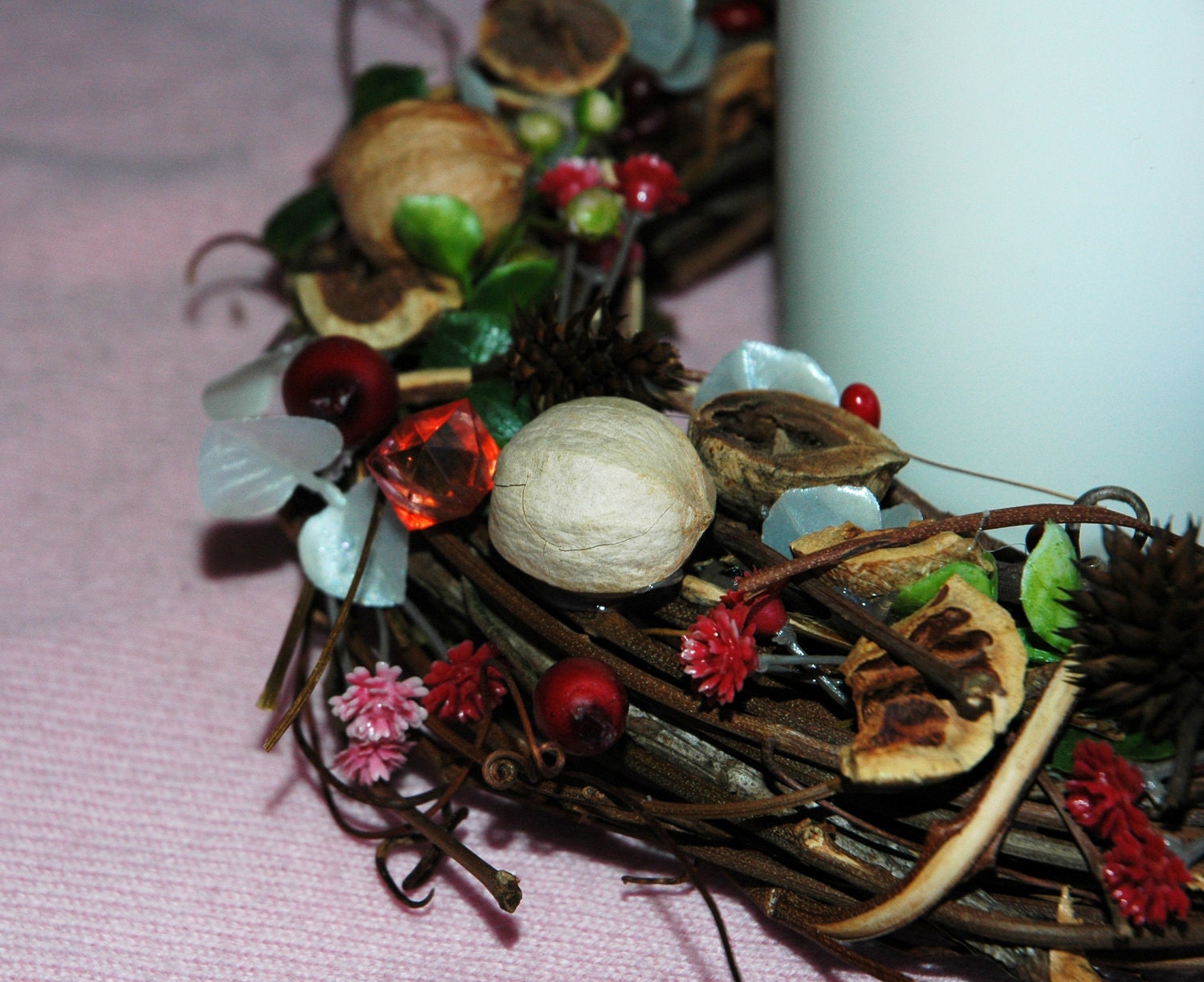 6" Candle Wreath: Heart of Hickory Mini-Hickowreath